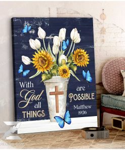 Sympathy Canvas With God All Things Are Possible Butterfly Wall Art Decor Sympathy Canvas With God All Things Are Possible Butterfly Wall Art Decor