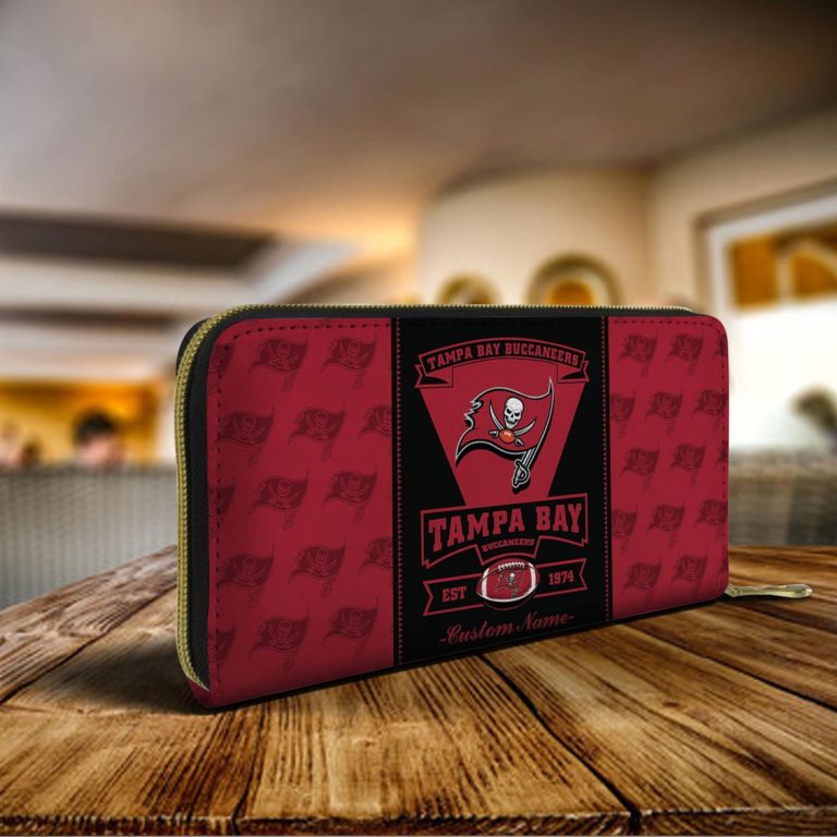 Tampa Bay Buccaneers Custom Name Zip Around Wallets