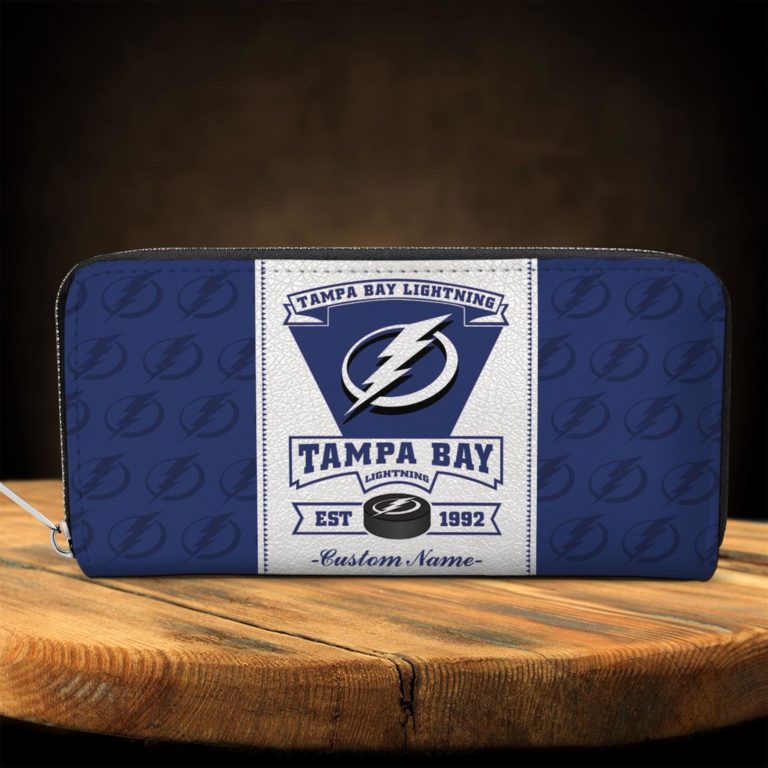 Tampa Bay Lightning Custom Name Zip Around Wallets