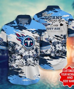 Tennessee Titans – Custom Name Short Sleeve Button Down Hawaiian Shirt