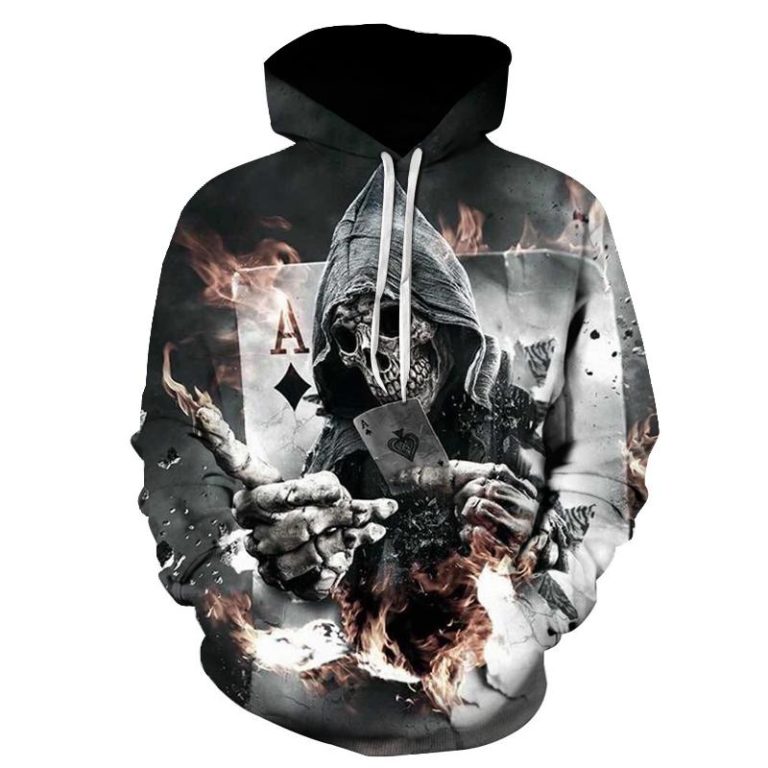 The Dark Poker Skull 3D Hoodie