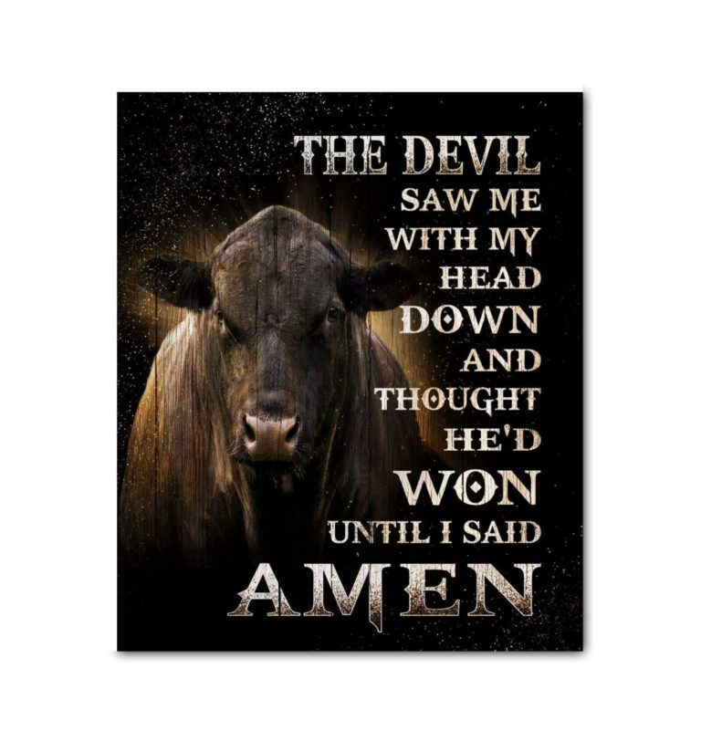 The Devil Angus Cow Wall Art Decor