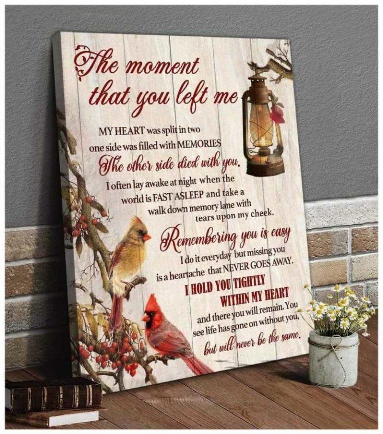 The Moment That You Left Me Cardinal Wall Art Memorial Decor