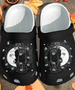 The Moon Cat Xvii Clog Shoes – Cat Tarot Clog Shoes- Crocs Shoes The Moon Cat Xvii Clog Shoes – Cat Tarot Clog Shoes- Crocs Shoes