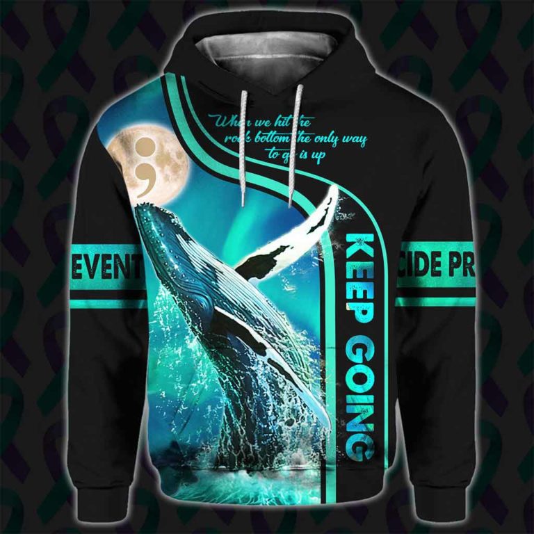 The Only Way To Go Is Up – Suicide Prevention All Over Printed Hoodie