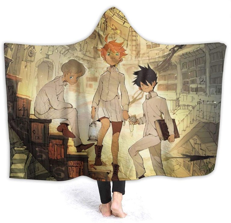 The Promised Neverland Blanket – Nap Throw Anime Printed Hooded Blanket