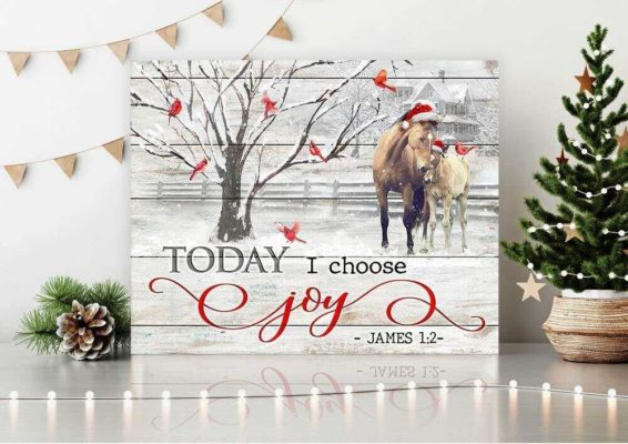Today I Choose Joy Horse Poster and Canvas