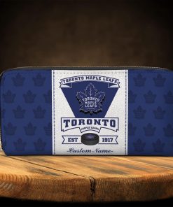 Toronto Maple Leafs Custom Name Classic Zip Wallet