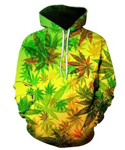Tropical Weed Leaves 3D Print Hoodie