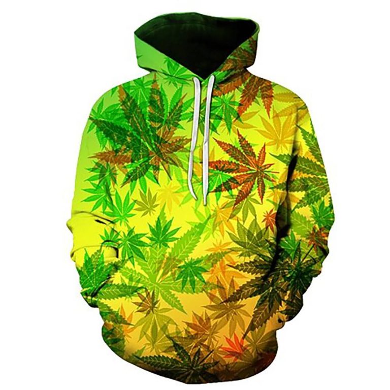 Tropical Weed Leaves 3D Print Hoodie