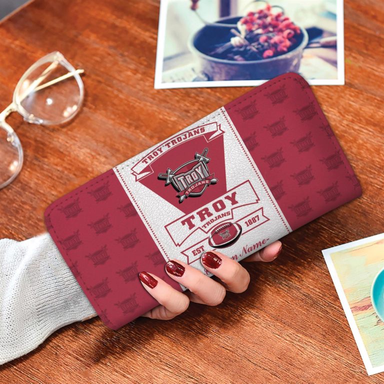 Troy Trojans Custom Name Zip Around Wallets