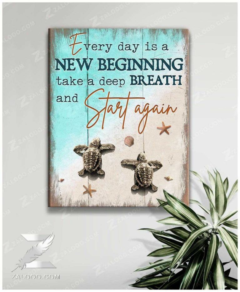 Turtle Start Again Wall Art Coastal Decor