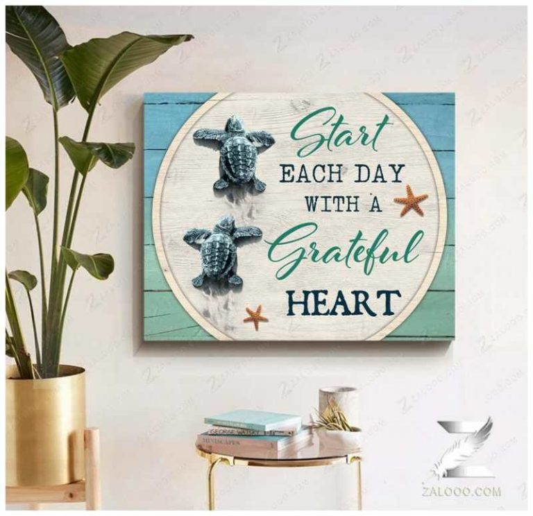 Turtle Start Each Day Wall Art Coastal Decor