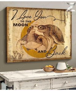 Turtle To The Moon And Back Wall Art Coastal Decor Turtle To The Moon And Back Wall Art Coastal Decor