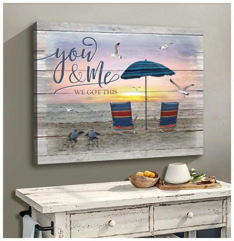 Turtle You And Me Wall Art Floral Decor