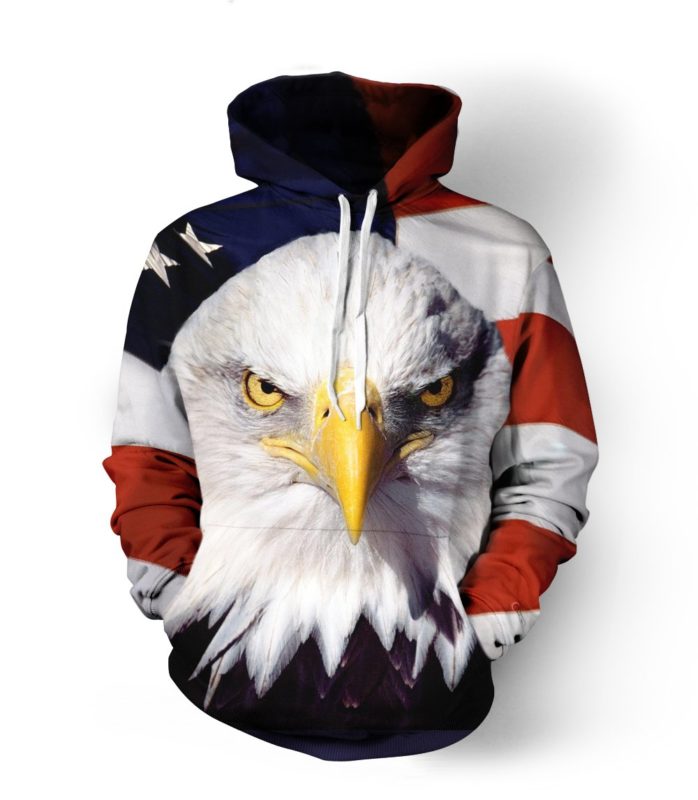 USA Eagle Stare 3D Hoodie