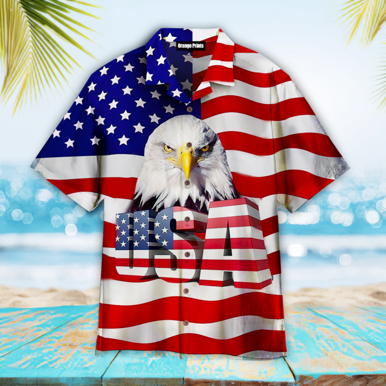USA Tropical Button Down Shirt