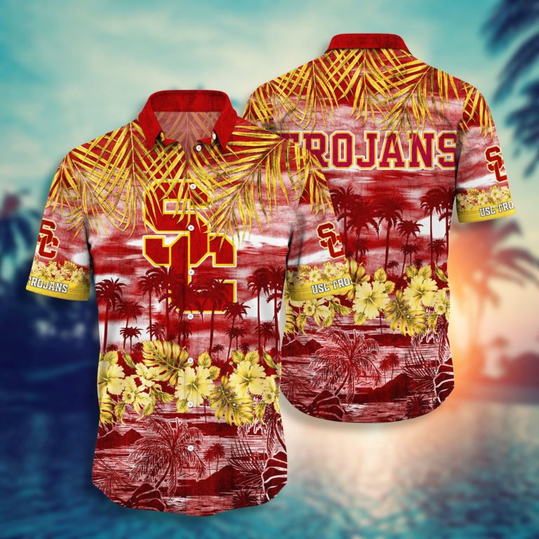 USC Trojans Button Down Hawaiian Shirt