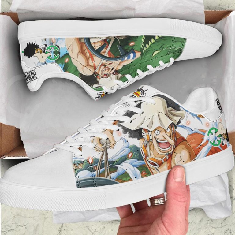 Usopp One Piece Low top Leather Stan Smith Shoes, Custom Sneaker, Tennis Shoes