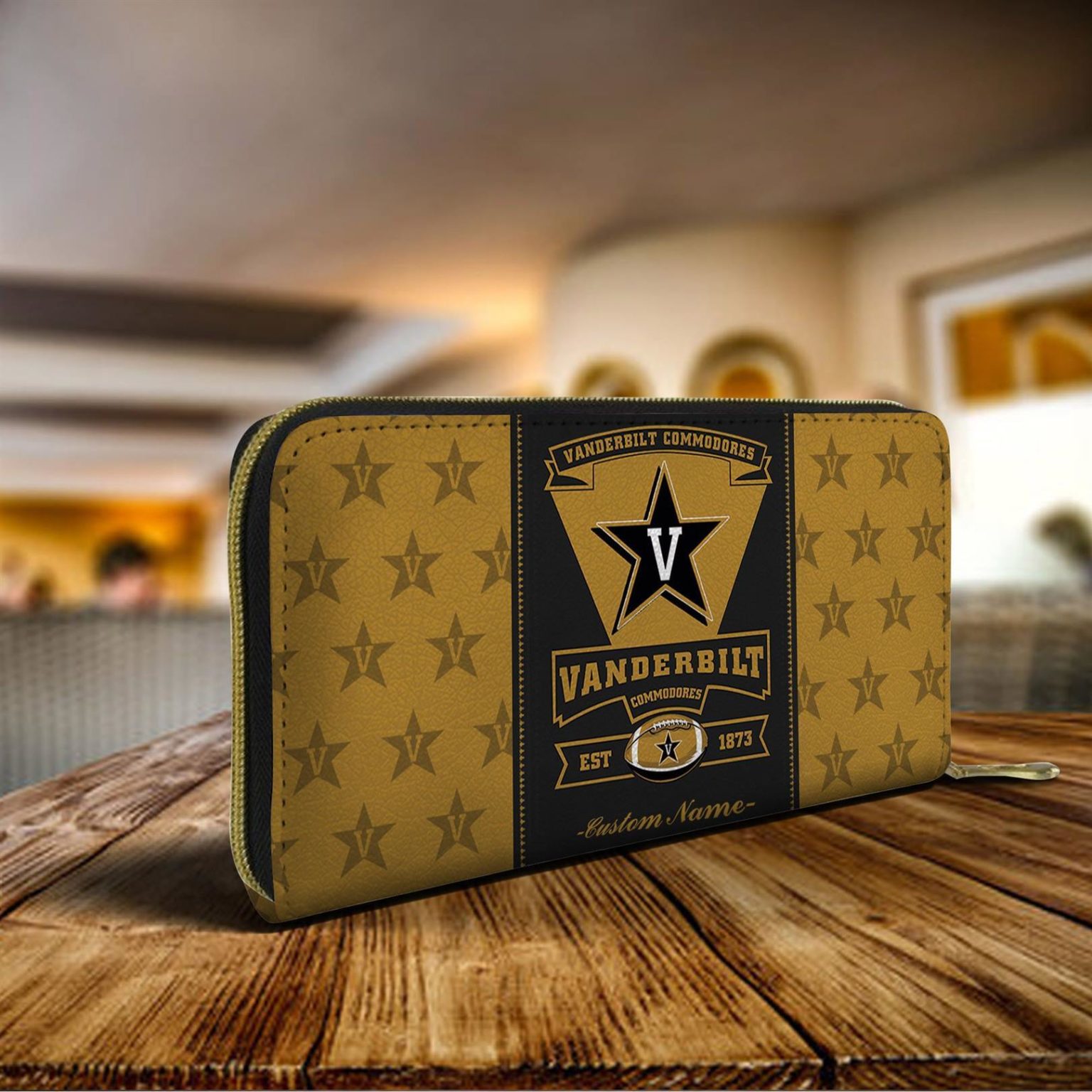 Vanderbilt Commodores Custom Name Classic Zip Wallet RobinPlaceFabrics