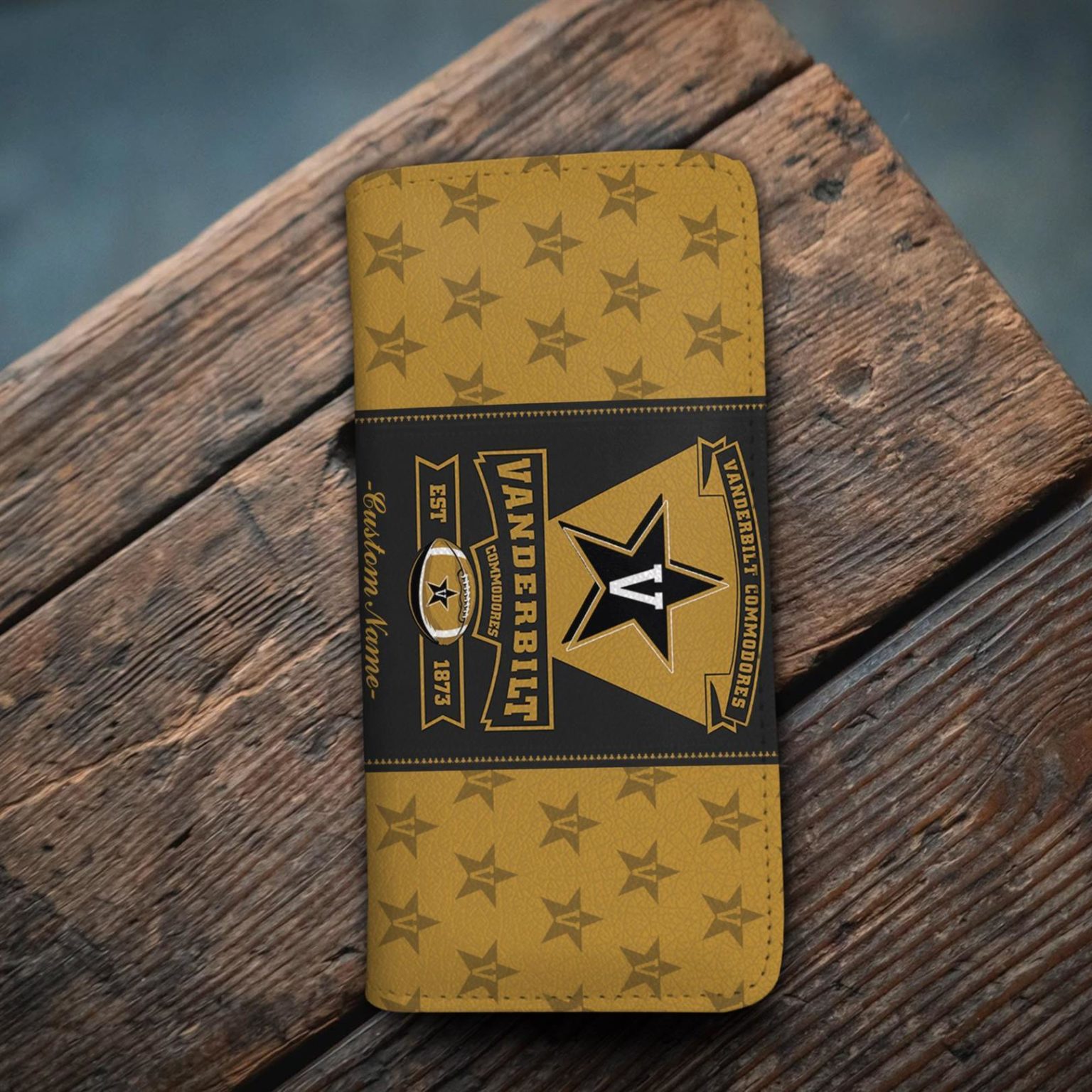 Vanderbilt Commodores Custom Name Classic Zip Wallet RobinPlaceFabrics
