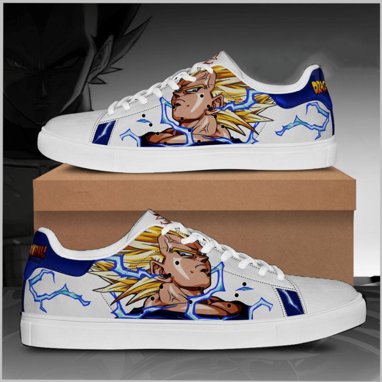 Vegeta Super Saiyan Skate Low top Leather Stan Smith Shoes, Custom Sneaker
