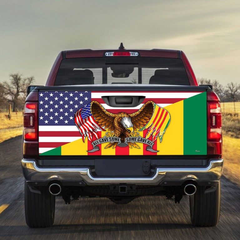 Vietnam Veteran Sticker Wrap Vietnam Veteran American Eagle Tailgate Decal Sticker Wrap TRH1780TD