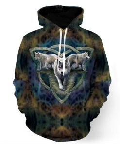 Vikings Wolf Celtic Knot Triad Hoodie