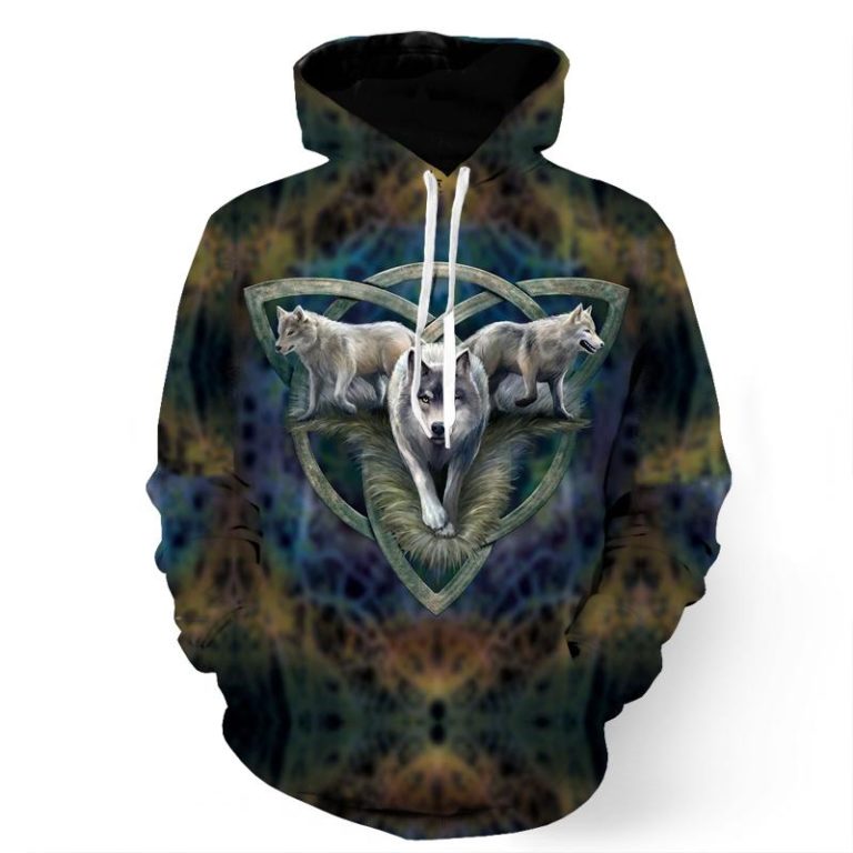 Vikings Wolf Celtic Knot Triad Hoodie