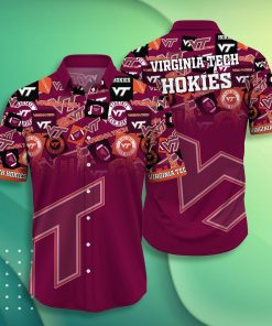 Virginia Tech Hokies Casual Short Sleeve Hawaiian Shirt