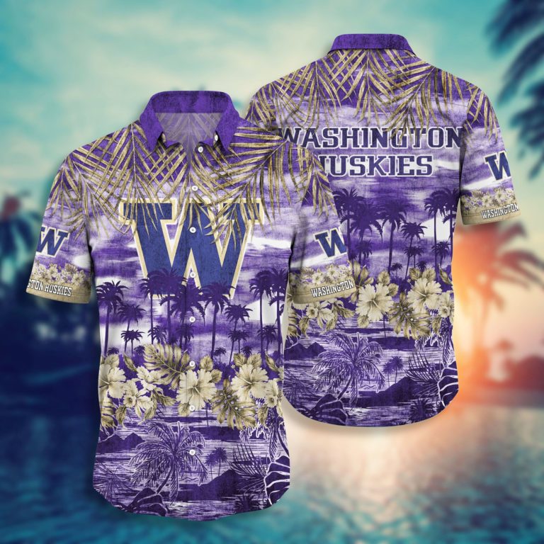 Washington Huskies Button Down Hawaiian Shirt