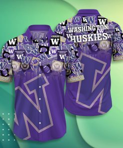 Washington Huskies Casual Short Sleeve Hawaiian Shirt Washington Huskies Casual Short Sleeve Hawaiian Shirt