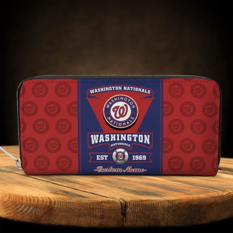Washington Nationals Custom Name Classic Zip Wallet