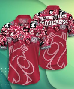 Washington State Cougars Casual Short Sleeve Hawaiian Shirt Washington State Cougars Casual Short Sleeve Hawaiian Shirt