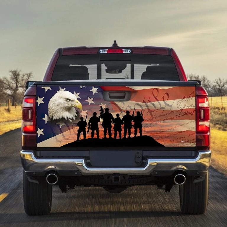 We The People American Eagle Veteran Truck Tailgate Decal TRV1692TD