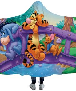 Winnie Printed Hooded Blanket – Cartoon Eeyore Tigger Blanket