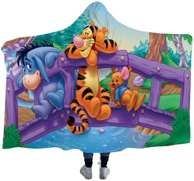 Winnie Printed Hooded Blanket – Cartoon Eeyore Tigger Blanket