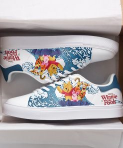 Winnie The Pooh Surfing Low top Leather Stan Smith Sneaker, Casual Shoes