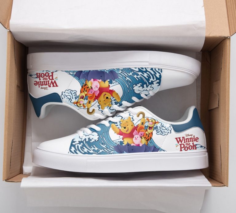 Winnie The Pooh Surfing Low top Leather Stan Smith Sneaker, Casual Shoes