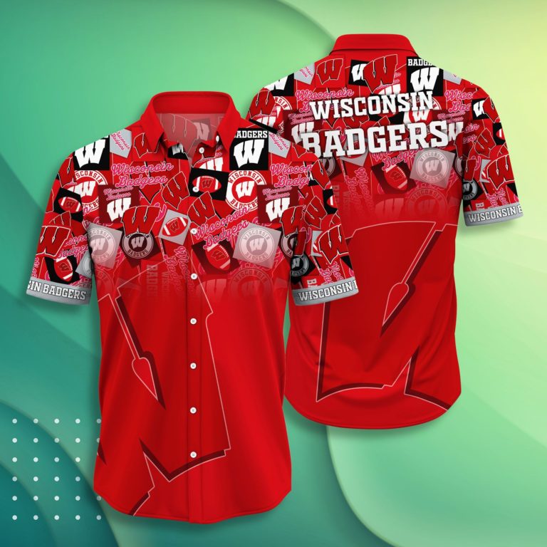 Wisconsin Badgers Casual Short Sleeve Hawaiian Shirt