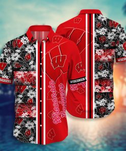 Wisconsin Badgers Hawaiian Aloha Shirts NCAA