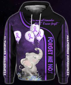 You May Not Remember But I’ll Never Forget – Alzheimer Awareness All Over Printed Hoodie