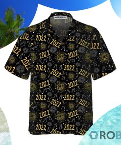 2022 New Year Golden Firework Hawaiian Shirt