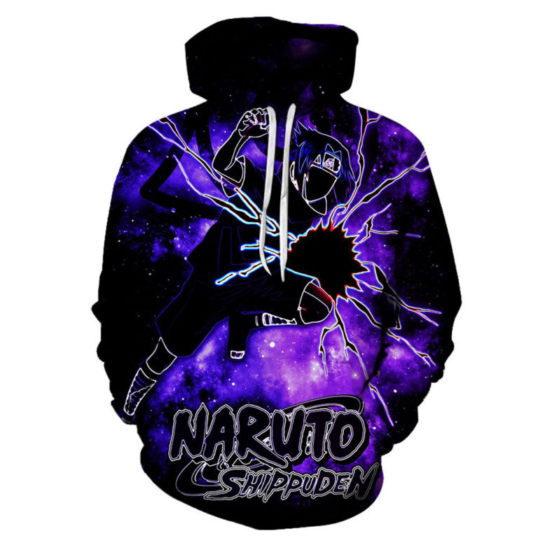 3D Printed Anime Hoodie Shirt – Naruto Uchiha Sasuke Hooded
