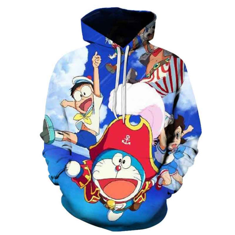 3D Printed Doraemon Hoodie Shirts