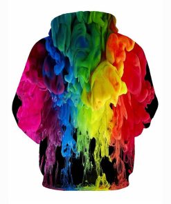 3D Printed Patchwork Rainbow Hoodie Shirt