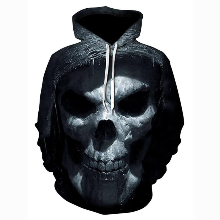 3D Printed Skull Geometric Hooded Hoodie Shirt