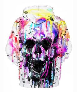 3D Printed Skull Hoodie Shirt – Hooded Casual Rainbow