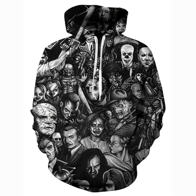 3D Printed Skull Portrait Casual Hoodie Shirt – Basic Hooded