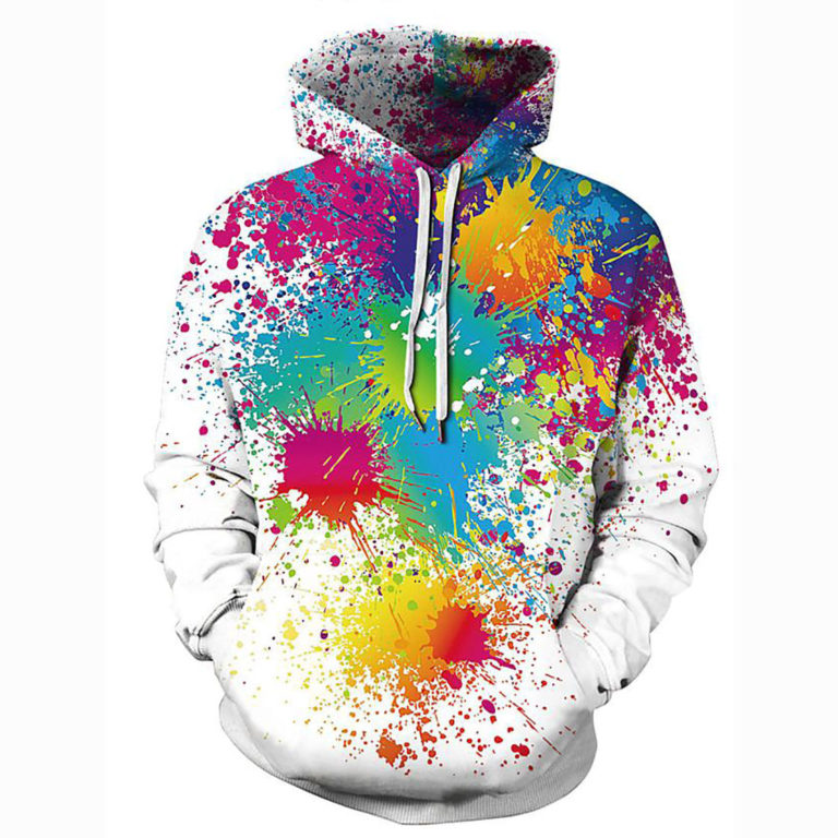 3D Printed Tie Dye Rainbow Art Hoodie Shirt – Hooded Casual Basic Club